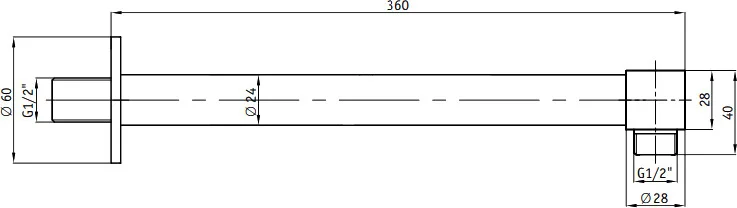 Держатель верхнего душа RGW Shower Panels SP-121 21140421 пристенный, в наличии - фото 2