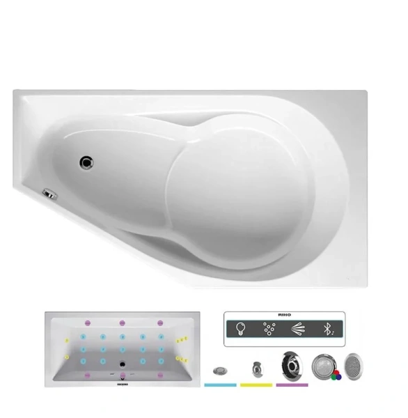 Ванна гидромассажная Riho Yukon 160 x 90 см, JOY, левая/правая - фото 1
