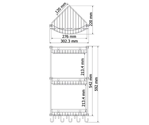 Полочка для ванной WasserKRAFT тройная - фото 2