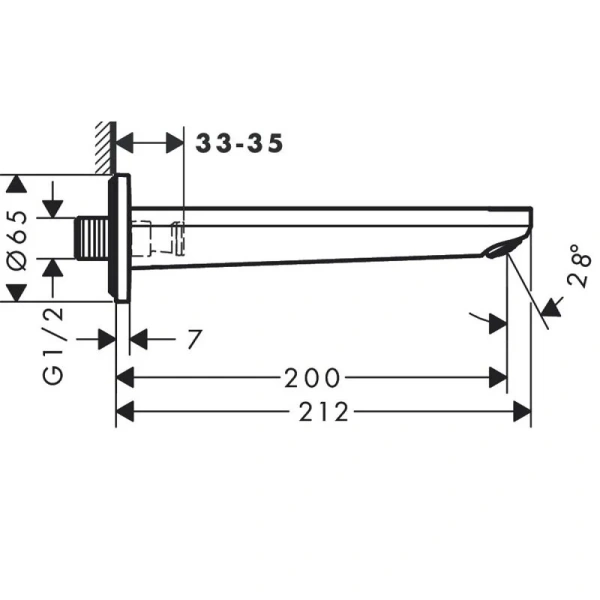 Излив для ванны Hansgrohe Rebris черный матовый, в наличии - фото 2