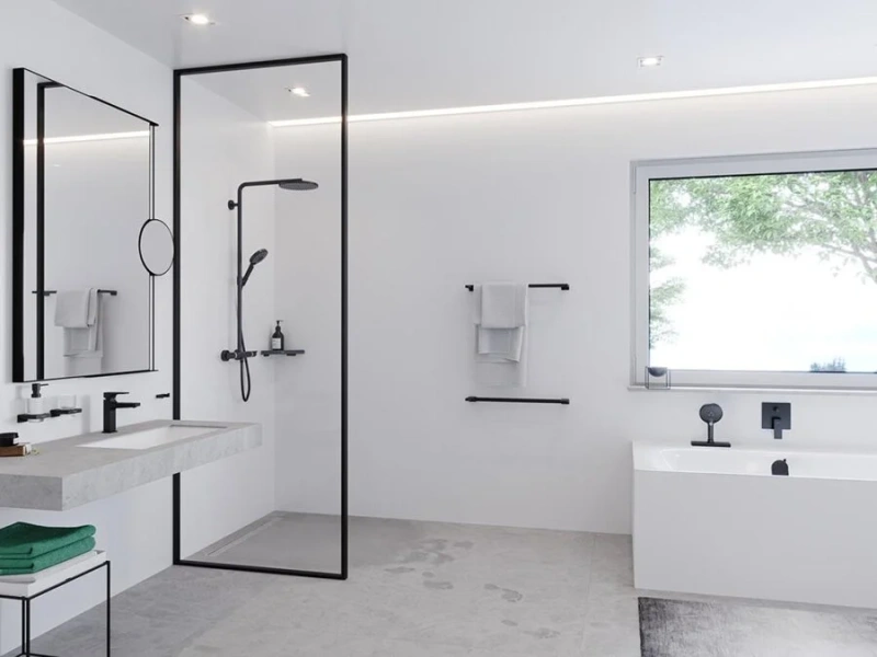 Смеситель для душа Hansgrohe Metropol внешняя часть, матовый черный - фото 3