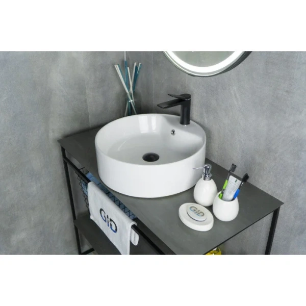 Раковина GID Esfera N9008b 46 см белая, в форме чаши, круглой формы - фото 5