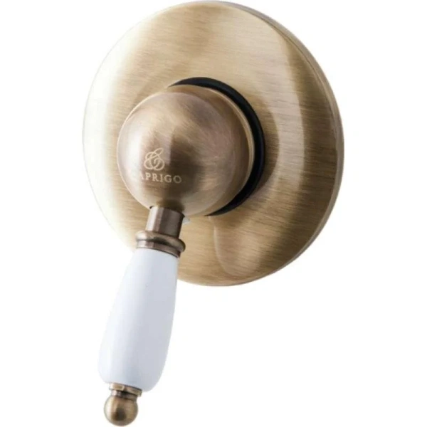 Смеситель для душа Caprigo Adria-Uno 02-050-vot, с внутренней частью, цвет бронза, ручка белая - фото 1