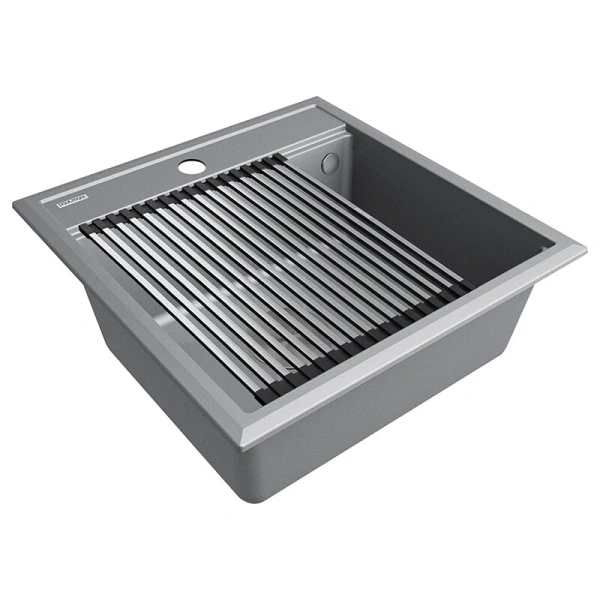 Мойка для кухни Paulmark Stepia 50 см серый металлик - фото 1