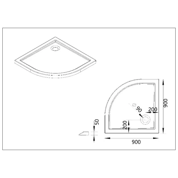 Душевой поддон Vincea 90x90 см белый - фото 2