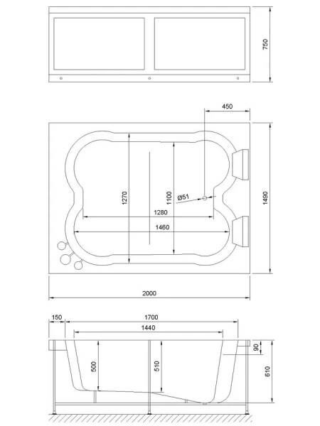 Ванна гидромассажная Royal Bath Hardon De Luxe RB083100DL, 200 x 150 см, белая, акриловые - фото 2