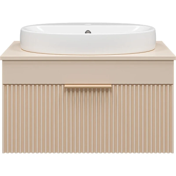 Тумба под раковину подвесная Brevita Enfida 70 см бежевая - фото 3
