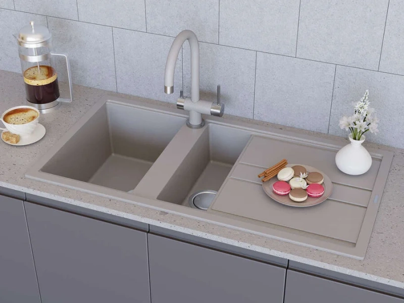 Мойка для кухни Omoikiri Kitagawa 100-2-WH 100 см белая, из искусственного гранита - фото 3