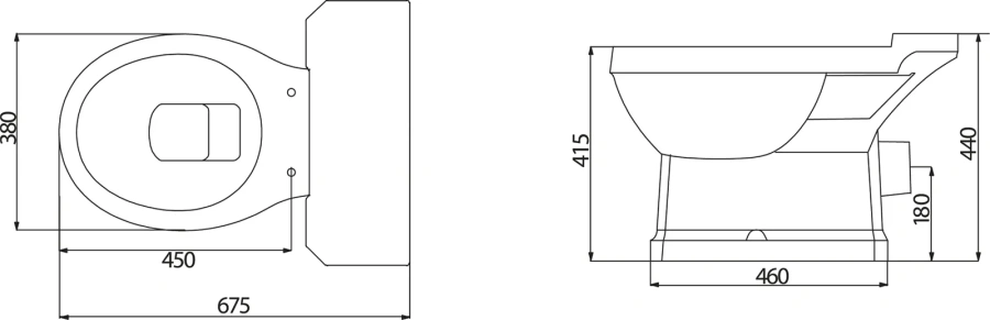 Чаша для унитаза-компакта BelBagno Trevi с горизонтальным выпуском, недорогие, с антивсплеском, компакт, низкие - фото 5