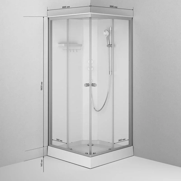 Душевая кабина Am.Pm X-Joy 90x90 см профиль хром стекло прозрачное - фото 4