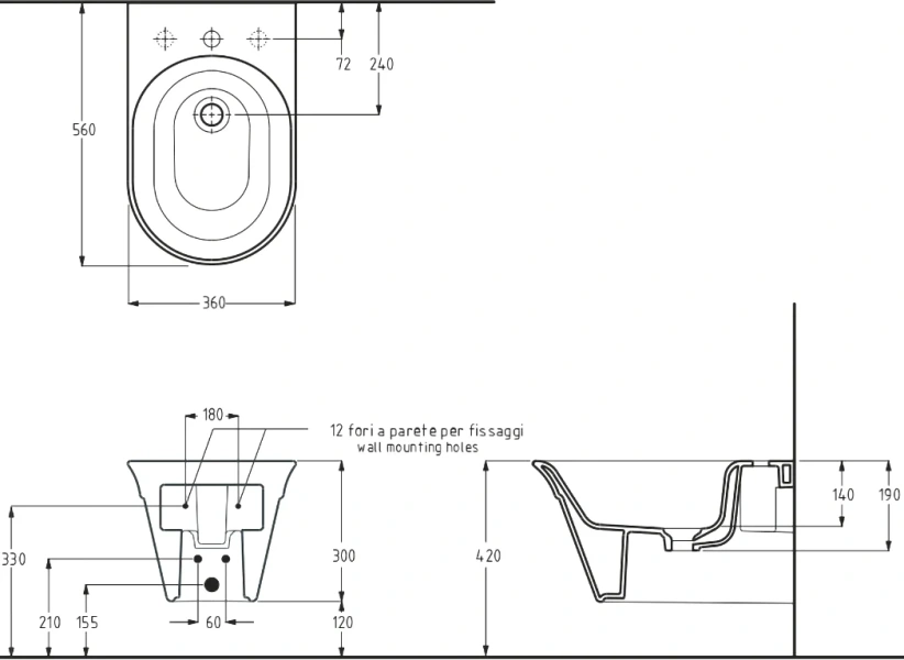 Биде подвесное Migliore Monaco белое с золотом index_1 - фото 7