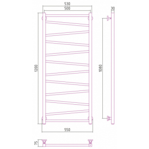 Полотенцесушитель водяной Сунержа Сирокко 50х120 см другие цветовые решения - фото 2