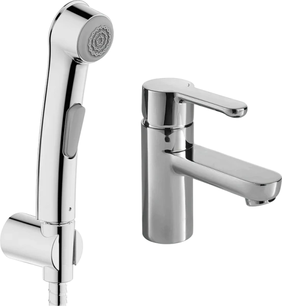 Смеситель для умывальника с гигиеническим душем Bravat Stream F13783C-3 - фото 1