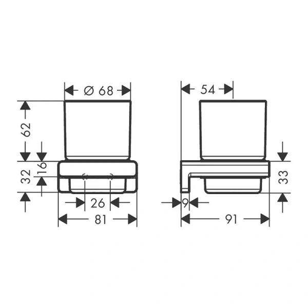 Стакан для ванной Hansgrohe AddStoris хром, современные, hi-tech - фото 2