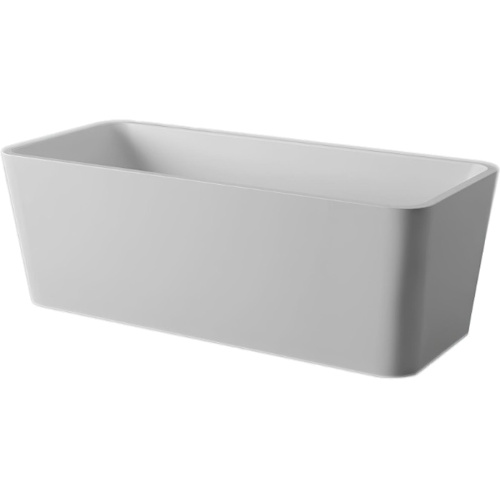 Ванна отдельностоящая из искусственного камня, белая глянцевая, Artceram Square - фото 6