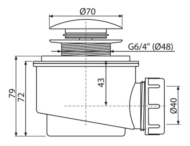 Сифон для поддона Alcaplast с системой клик-клак, в наличии - фото 2