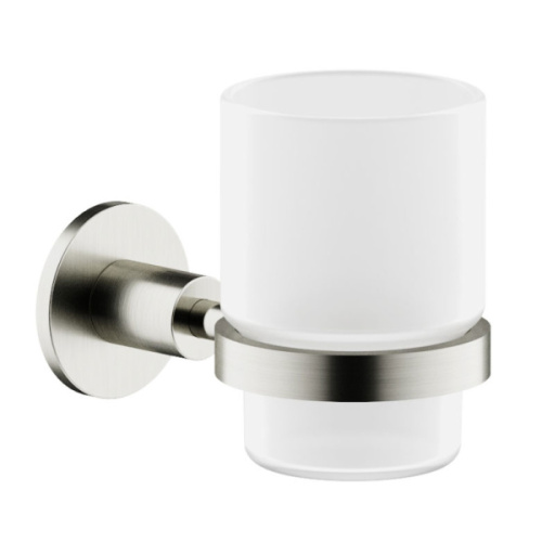 Стакан для ванной Sancos Base брашированный никель - фото 1