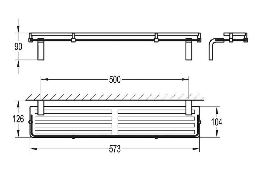 Полочка для ванной Cezares Ultima стеклянная, настенная - фото 2