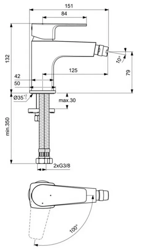 Смеситель для биде Ideal Standard Cerafine D хром - фото 2