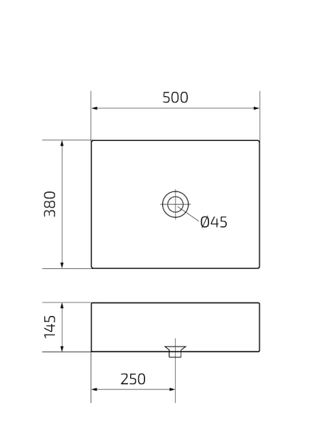 Раковина GID Geometrico N9129bg 51 см черная - фото 2