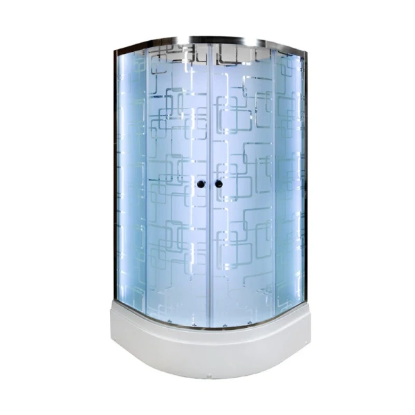 Душевая кабина Deto EM 100x100 см полукруглая, со средним поддоном - фото 3