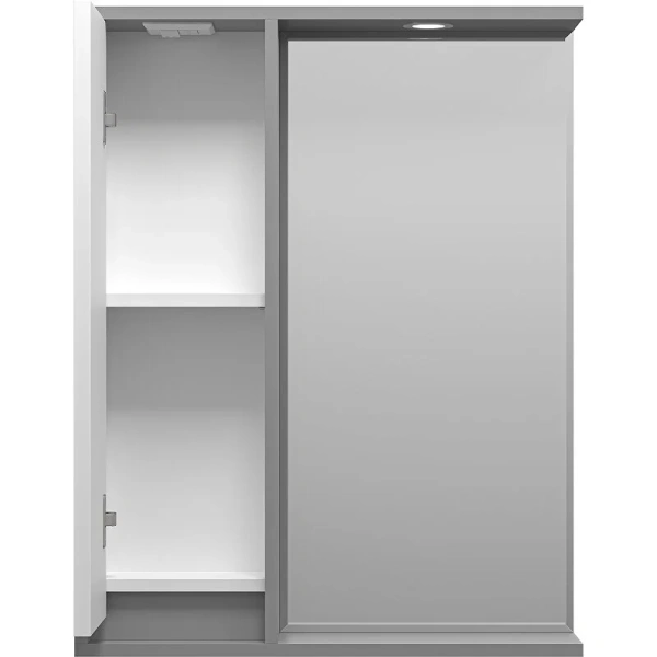 Зеркальный шкаф с подсветкой Brevita Balaton 65 см белый/серый, левый index_1 - фото 9