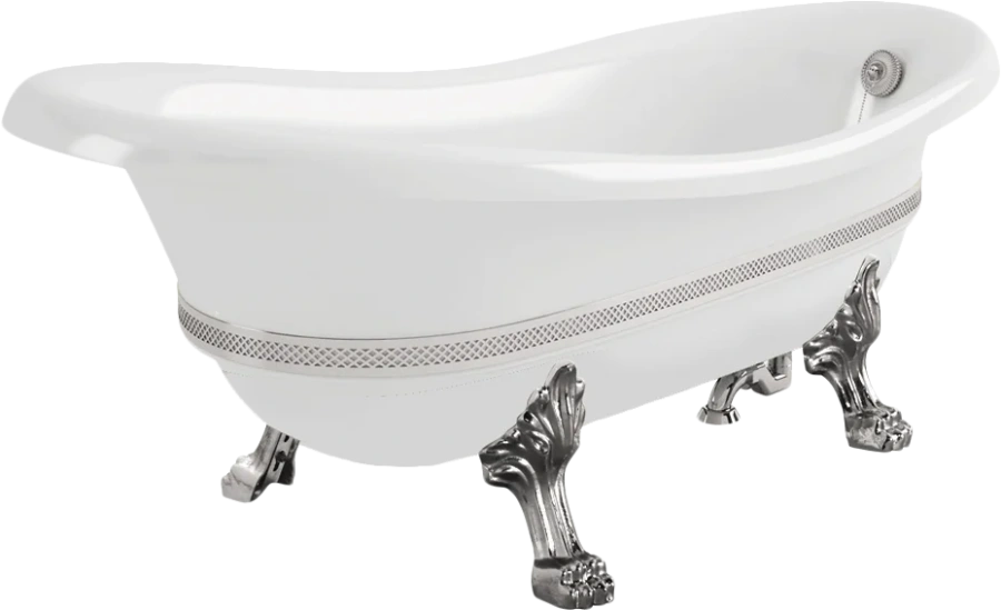 Ванна из искусственного камня Migliore Bella Decor 170х80 см фурнитура хром - фото 1