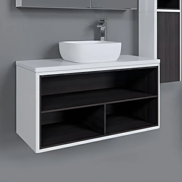 Тумба под раковину подвесная Акватон Брук 100 см открытая, дуб феррара, современная, hi-tech - фото 3