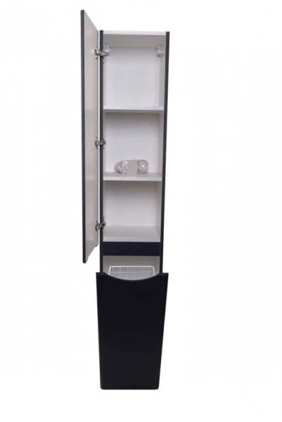 Шкаф-пенал Style Line Бергамо 30 см левый, черный, современные, hi-tech - фото 4