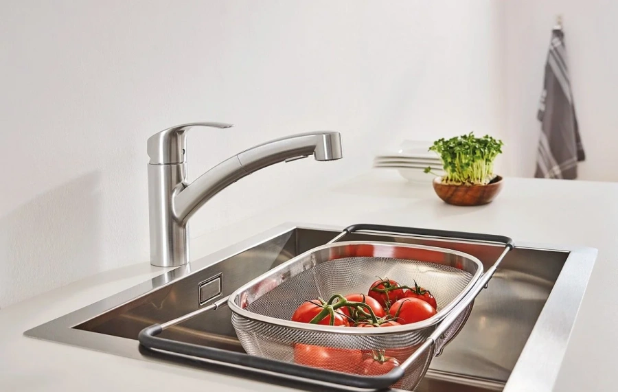 Смеситель для кухни суперсталь Grohe Eurosmart, высокие - фото 5