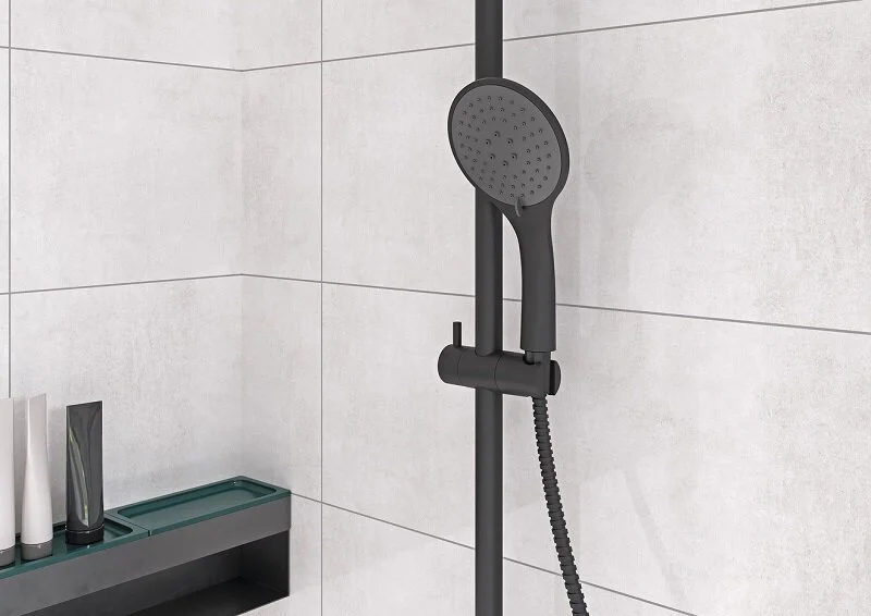 Душевая стойка Cersanit Brasko черная матовая, со смесителем - фото 8