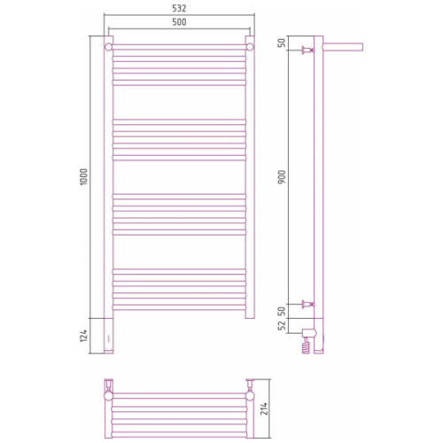 Полотенцесушитель электрический Сунержа Богема 3.0 50х100 см левый белый - фото 4