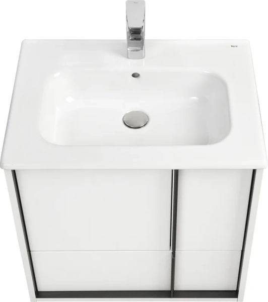 Тумба под раковину подвесная Акватон Ривьера 60 см белая матовая, комплект (набор) - фото 8