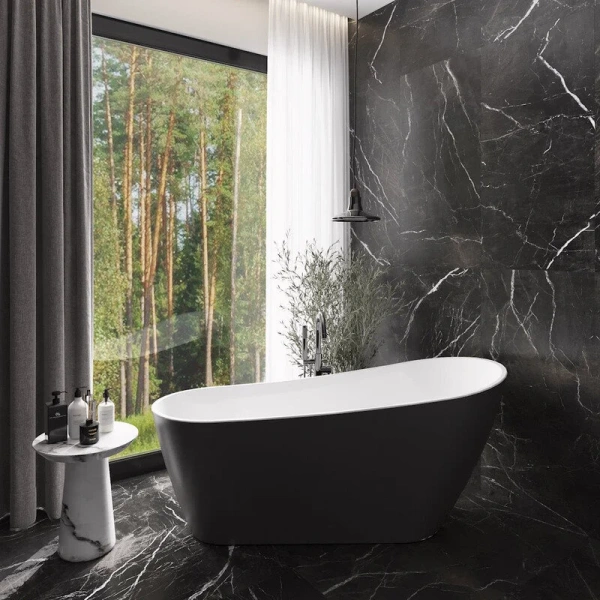 Ванна акриловая Corpa Nera Viotti CN130110, 170 х 74 см, черный матовый, черные - фото 8