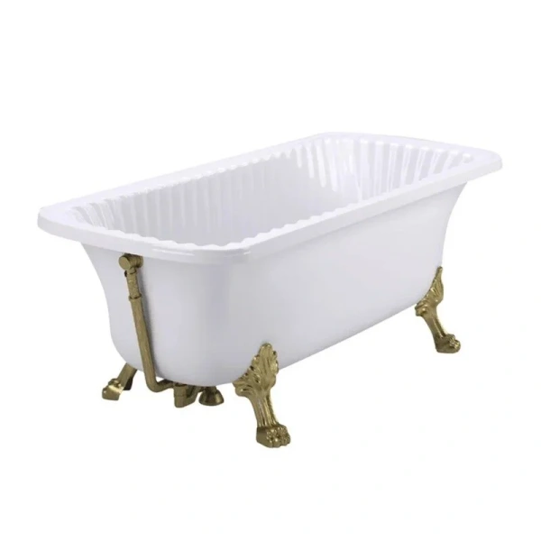 Ванна из искусственного камня Migliore Olivia 174х80 см фурнитура хром - фото 3