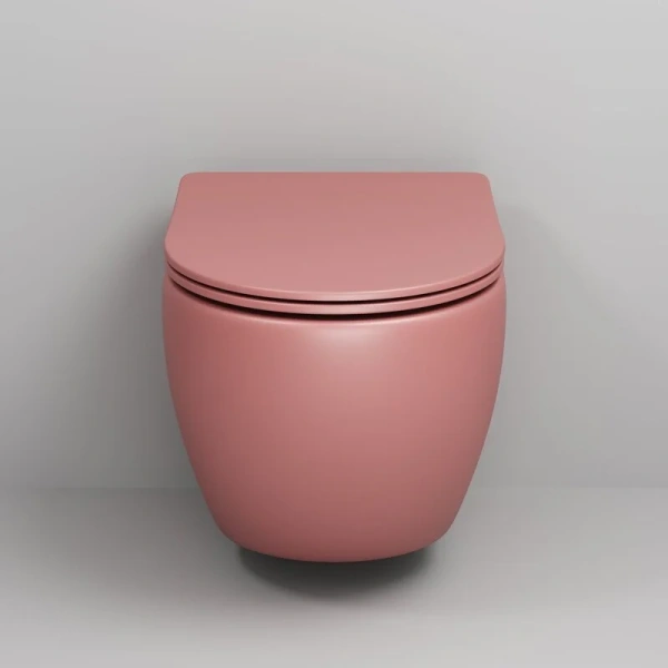 Унитаз подвесной Grossman Color розовый матовый, безободковые, сиденье с микролифтом , с антивсплеском - фото 5