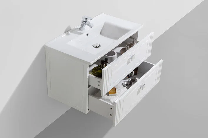 Тумба с раковиной подвесная BelBagno Atria 85 см с двумя выдвижными ящиками ATRIA-850-2C-SO-BL