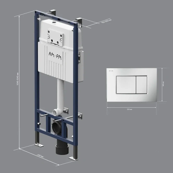 Инсталляция для унитаза Am.Pm MasterFit с кнопкой хром матовый, по запросу - фото 3