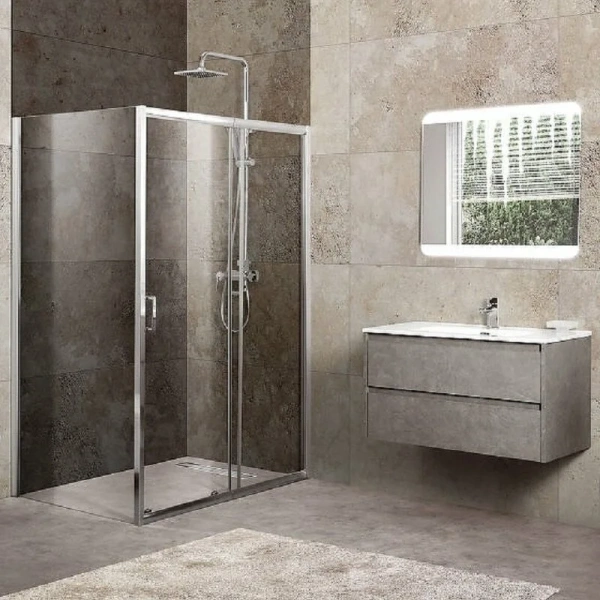 Душевой уголок BelBagno Unique 115х90 см стекло прозрачное, со средним поддоном - фото 8