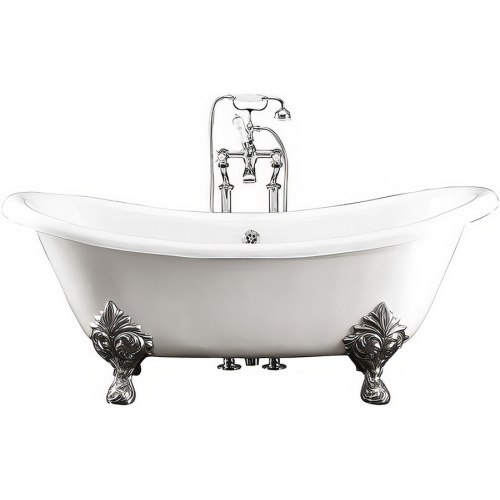 Ванна чугунная без отверстий под смеситель, ножки Flora, Devon&Devon Cherie, глубокие - фото 3