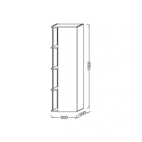 Шкаф-пенал подвесной Jacob Delafon Terrace 50 см левый белый блестящий, нет в наличии - фото 2