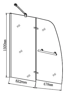 Шторка для ванны Grossman 100х150 см распашная - фото 2