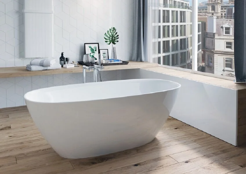 Ванна каменная Roca Ariana 165 х 75 см 248470000, литой мрамор Stonex, овальная, белая - фото 3