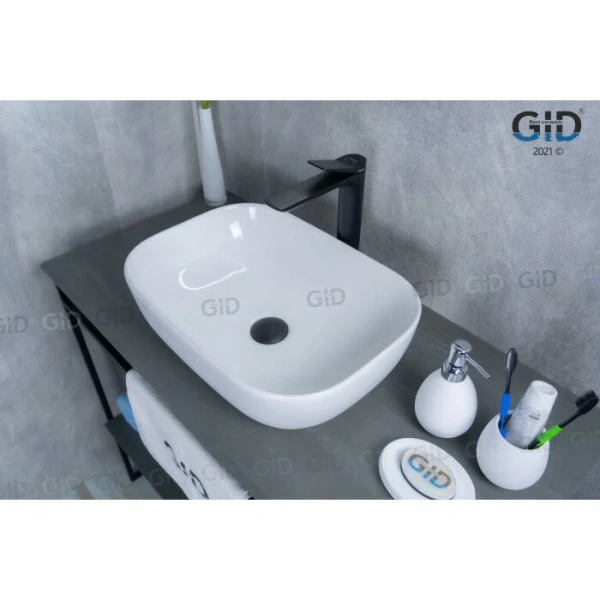Раковина GID Geometrico D1333 46 см белая - фото 3