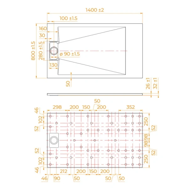Душевой поддон RGW TUS-W 80x140 см белый - фото 2