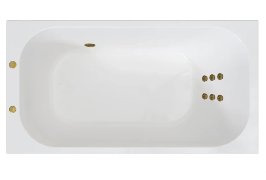 Акриловая ванна Радомир Прованс 1-01-3-0-1-193К, 170 x 75 см, каркас, фронтальный экран, сифон, слив-перелив автомат в комплекте, белая/золото - фото 2