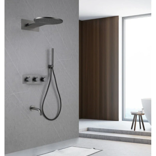 Душевой комплект Abber Wasser Kreis никель, душевые комплекты, наборы - фото 3