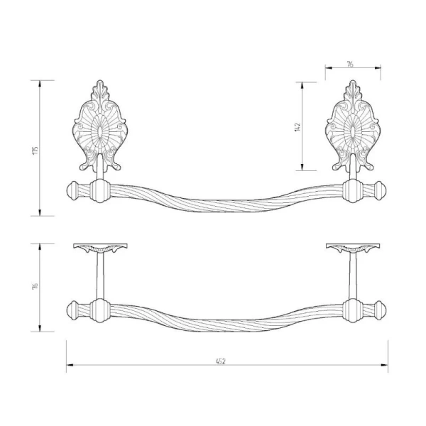 Полотенцедержатель Migliore Elisabetta бронза, классические, ретро, декорированные - фото 2