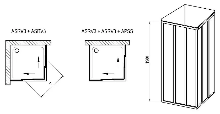Элемент душевого уголка Ravak Supernova 90 см профиль черный, стекло прозрачное, современные, hi-tech - фото 2