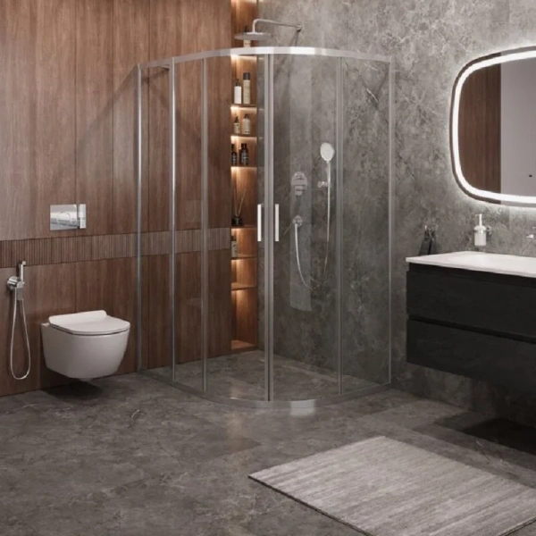 Душевой уголок Cezares Molveno 130х100 см стекло прозрачное - фото 1